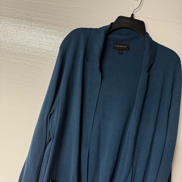 Lane Bryant Cardigan Women Plus Size 22/24 Blue Open Front Pocket Long Sleeve - Picture 3 of 7
